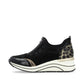 Remonte Shoes D0t08-02 Trainer style shoe with wedge sole and zip front BLACK COMB D0T08-02