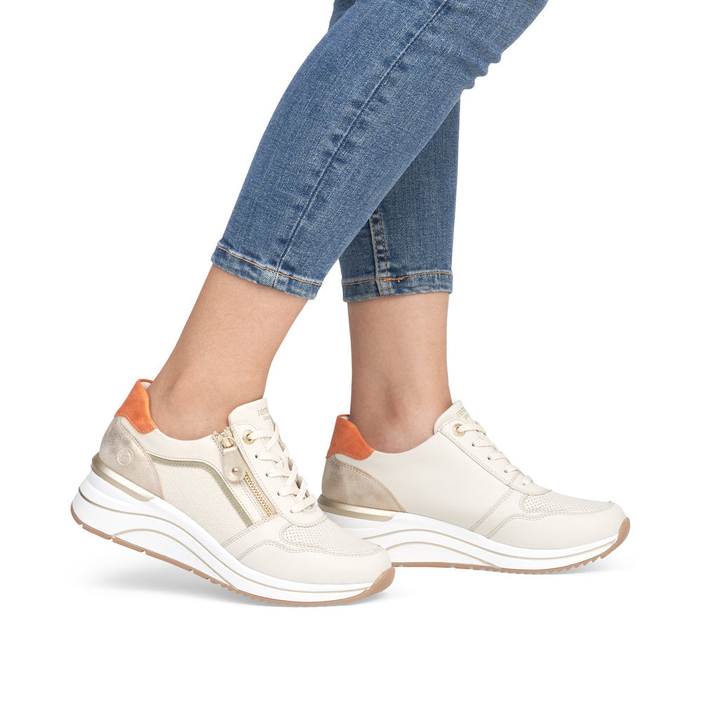 Remonte Trainers with lace and zip D0t10-80 BEIGE