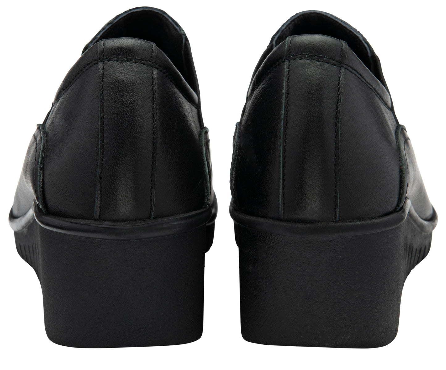 Lotus Shoe Delmar  Leather Slip-on Trouser Shoe with wedge heel BLACK ULS527
