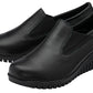 Lotus Shoe Delmar  Leather Slip-on Trouser Shoe with wedge heel BLACK ULS527