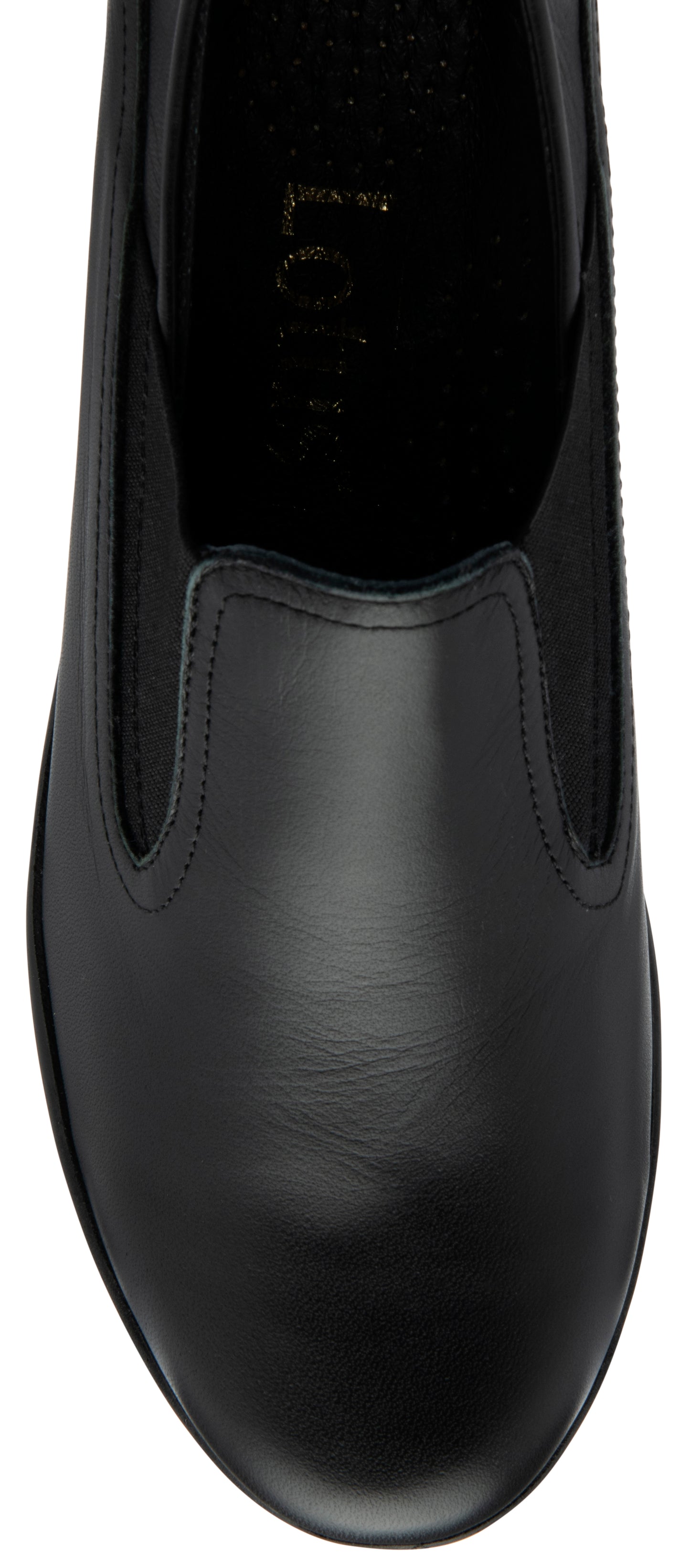 Lotus Shoe Delmar  Leather Slip-on Trouser Shoe with wedge heel BLACK ULS527