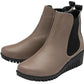 Lotus Boot Dresden Leather Ankle boot with wedge sole elasticated sides and zip  CLAY DRESDEN