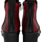 Lotus Boot Dresden Leather Ankle boot with wedge sole elasticated sides and zip  RED DRESDEN