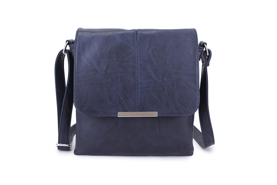 Long & Co F8183 NAVY Flapover Crossbody Handbag Shoulderbag F8183