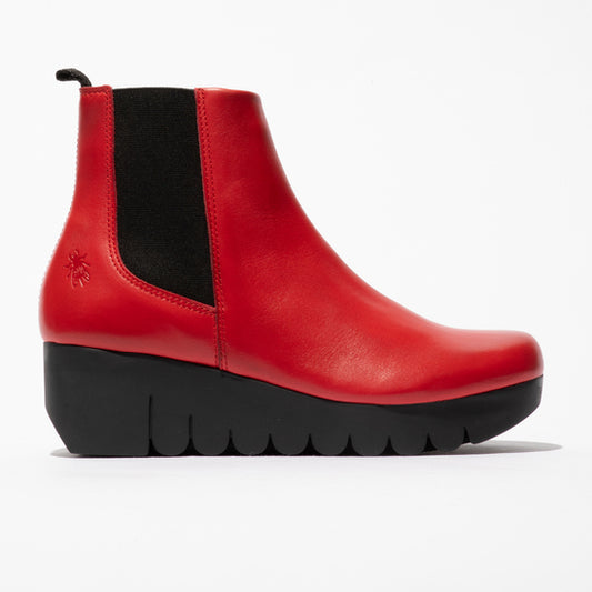 Fly London Vaze RED Leather Wedge Chelsea Boot