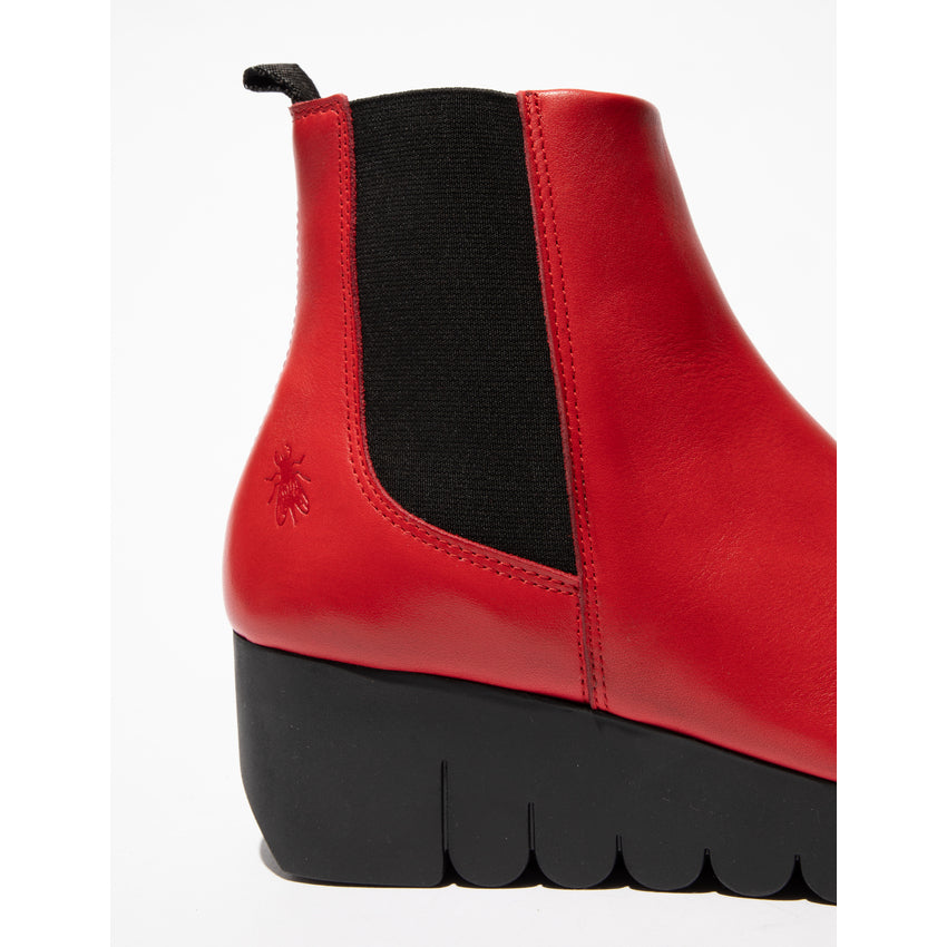 Fly London Vaze RED Leather Wedge Chelsea Boot