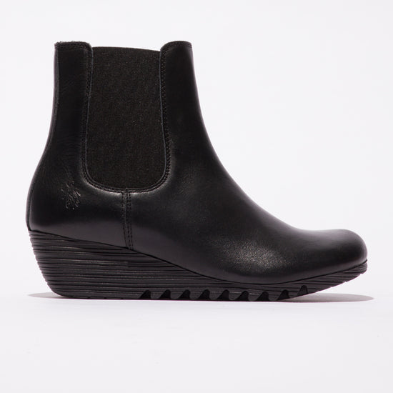 Fly London Orfu Black Ankle Boots