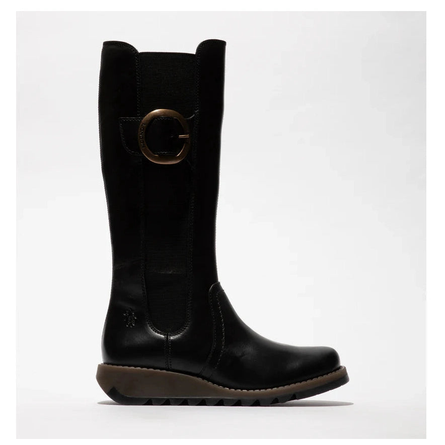 Fly London Soif BLACK Quality Leather Long Boot
