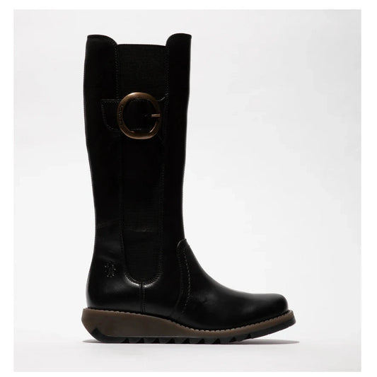 Fly London Soif BLACK Quality Leather Long Boot