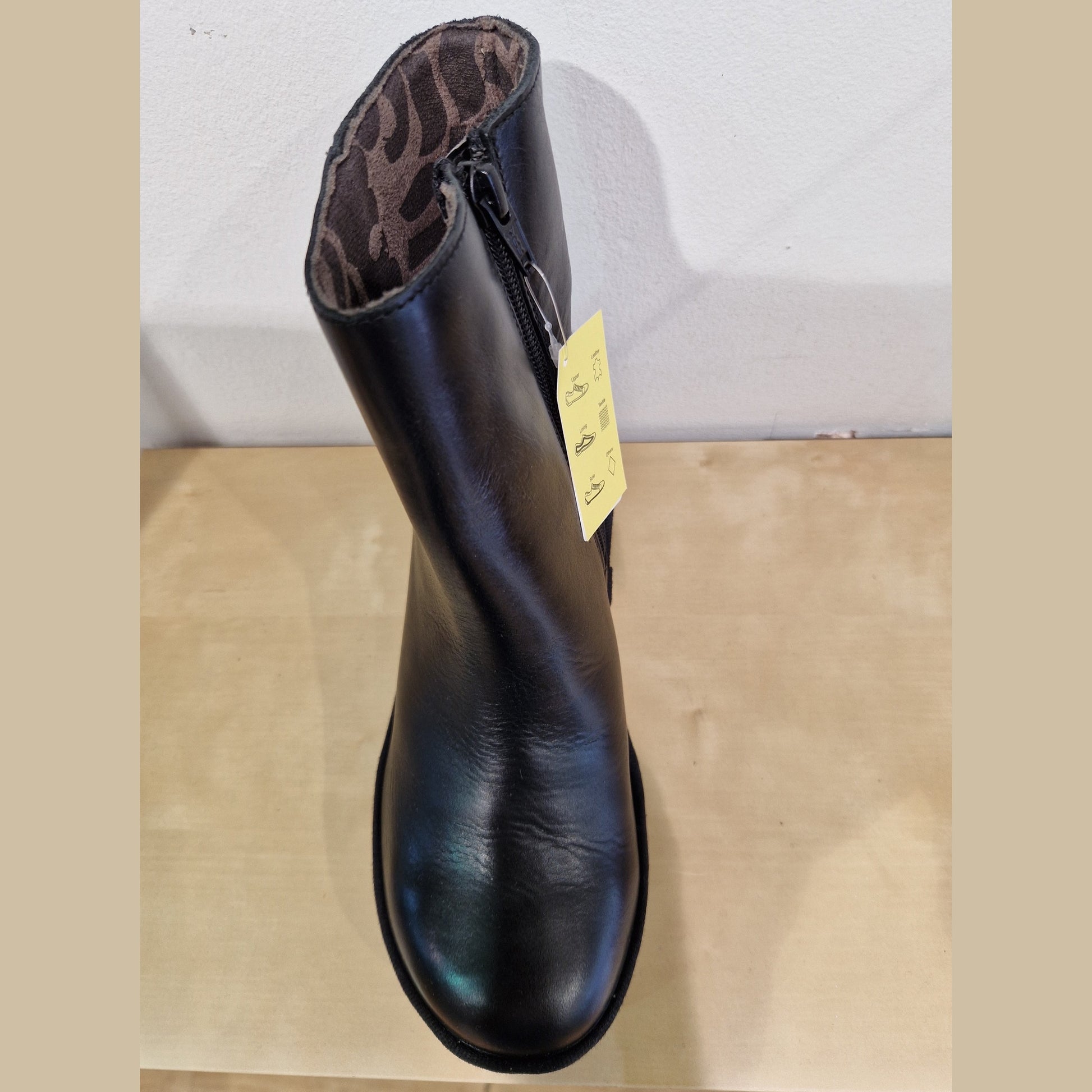 Fly London Toor Chunky Sole Zip Ankle Boot BLACK