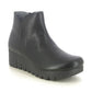 Fly London Vang BLACK Soft Leather Wedge Ankle Boot