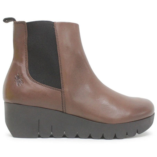 Fly London Vaze BROWN Leather Wedge Chelsea Boot
