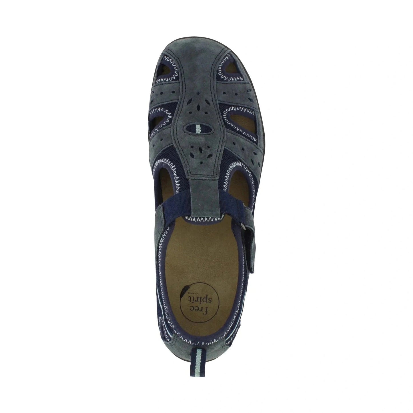 Free Spirit casual shoe Cleveland NAVY Suede with Velcro Strap