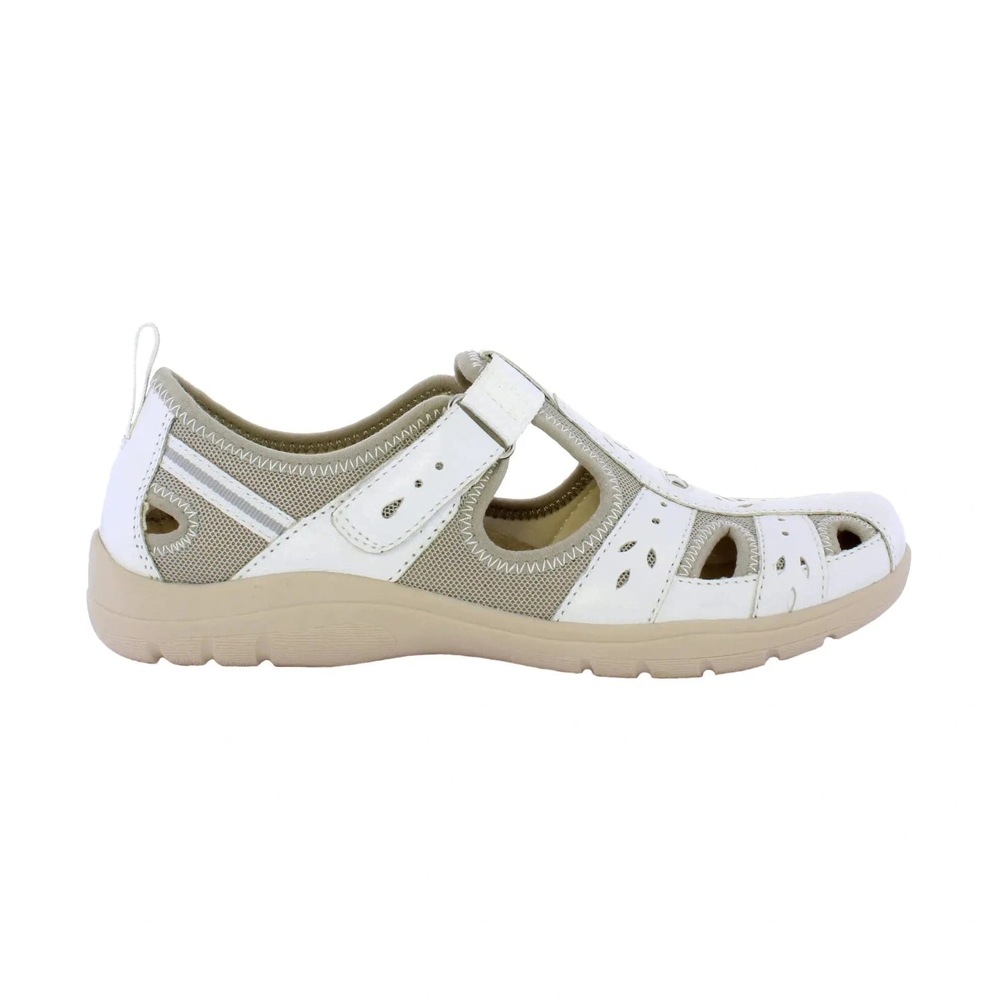 Free Spirit casual shoe Cleveland WHITE Leather with Velcro strap