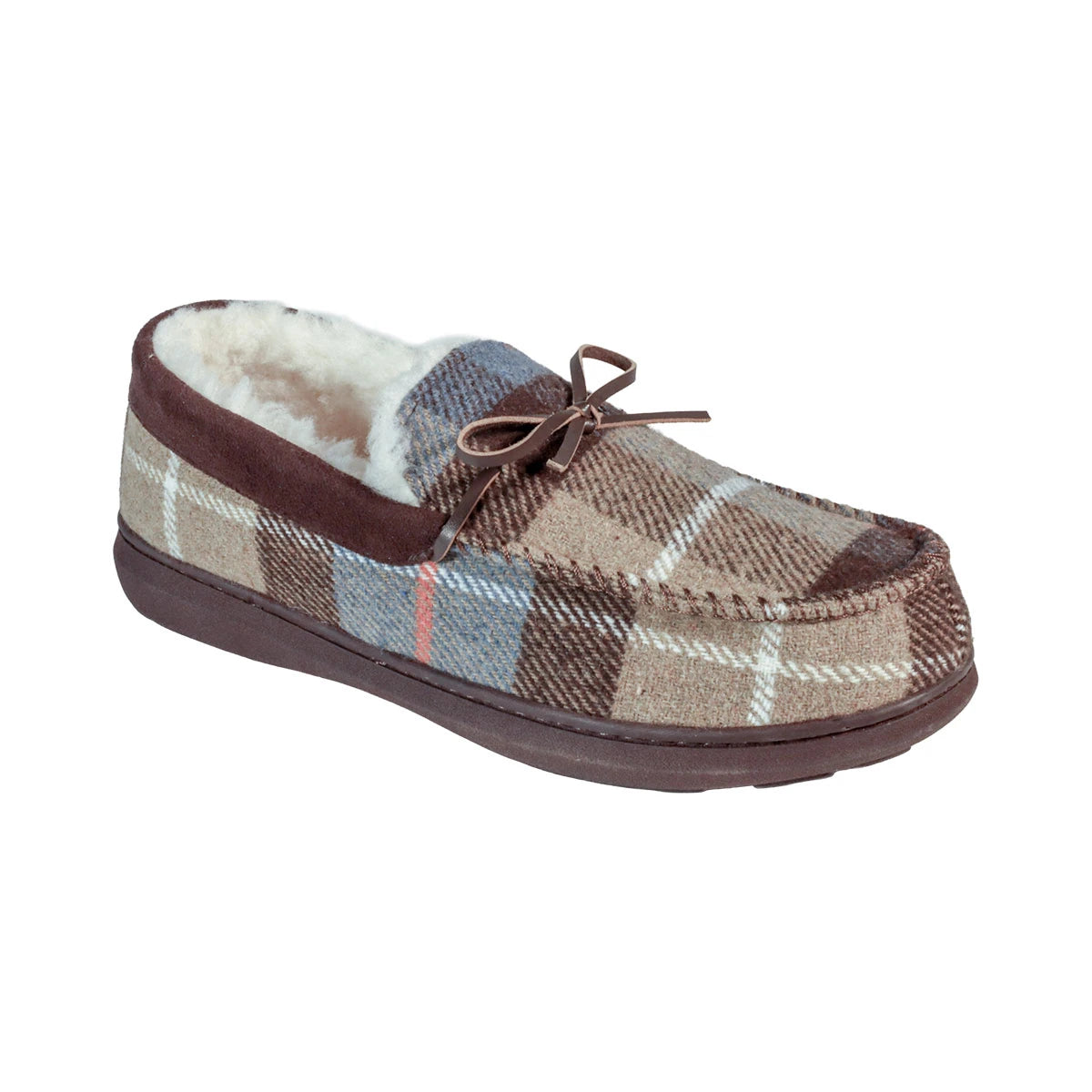 Jo & Joe Glenmuir BROWN Tweed Gift Boxed Moccasin Style Slipper
