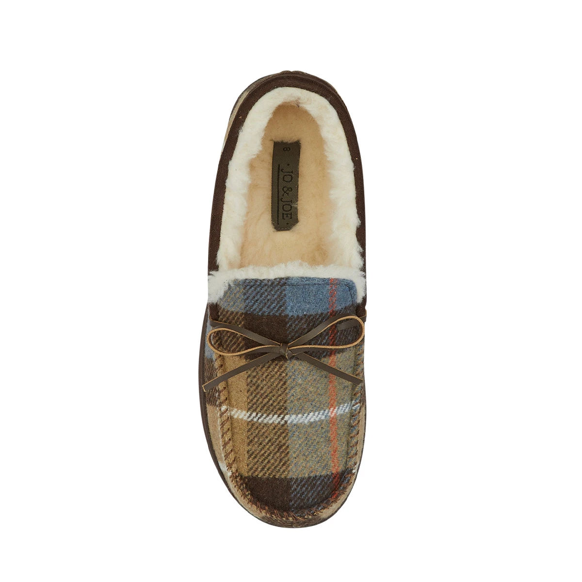 Jo & Joe Glenmuir BROWN Tweed Gift Boxed Moccasin Style Slipper