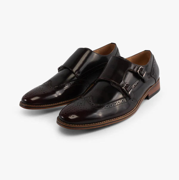 Mens Oxblod twin Buckle Monk Shoe M429BD