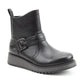 Heavenly Feet Cherish Black Vegan Friendly Biker Ankle Boot