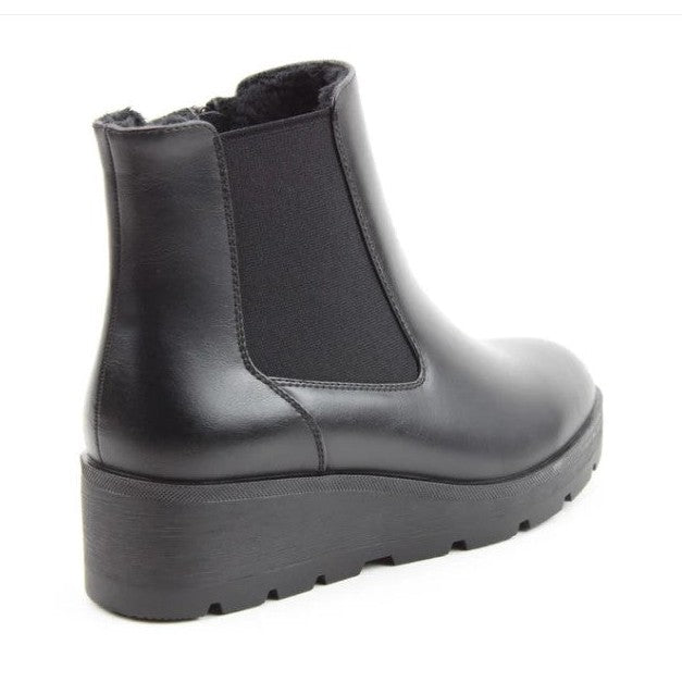 Heavenly Feet Classic Chelsea boot with zip and wedge Ottavia BLACK OTTAVIA