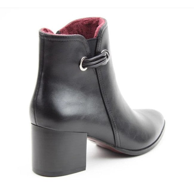 Heavenly Feet Classic Smart Ankle Boot with heel and zip Heather BLACK
