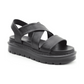 Heavenly Feet Fallon BLACK Chunky Sole Sandal