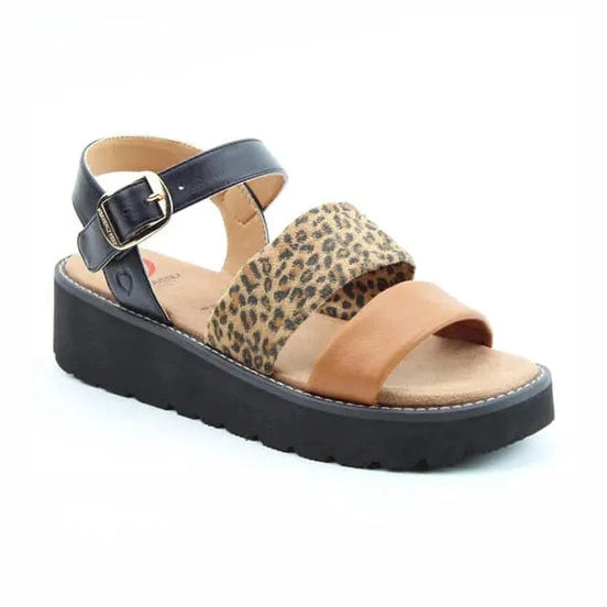 Heavenly Feet Fleur BLACK LEOPARD Sandal