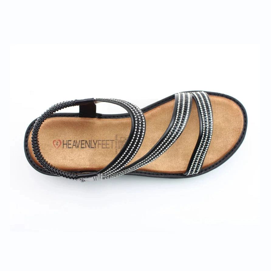 Heavenly Feet Fresco BLACK Chunky Sole Sandal