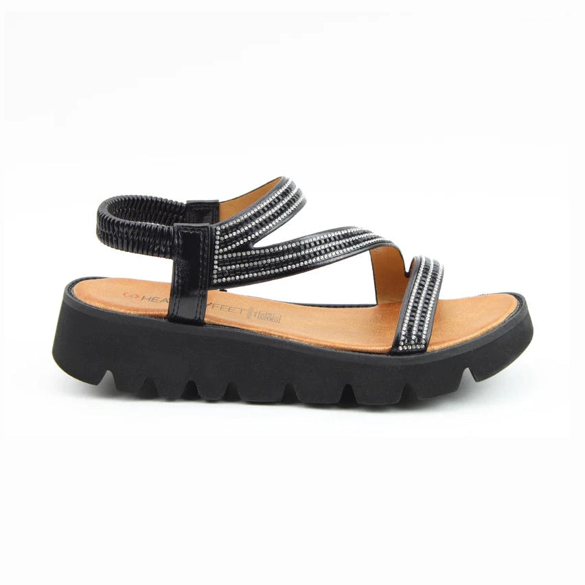 Heavenly Feet Fresco BLACK Chunky Sole Sandal