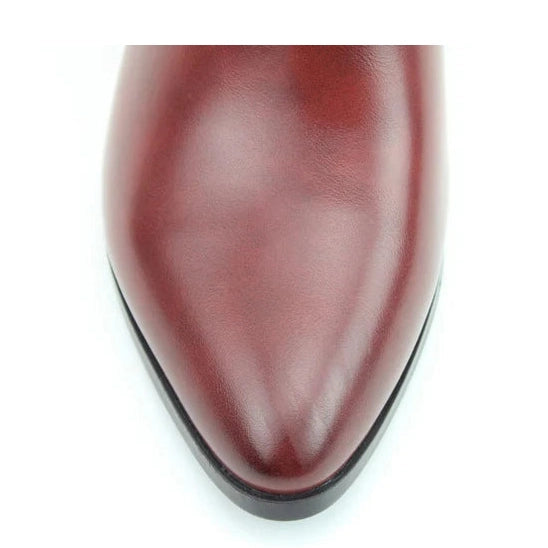 Heavenly Feet Heather Wine Block Heel Zip Dress Ankle Boot