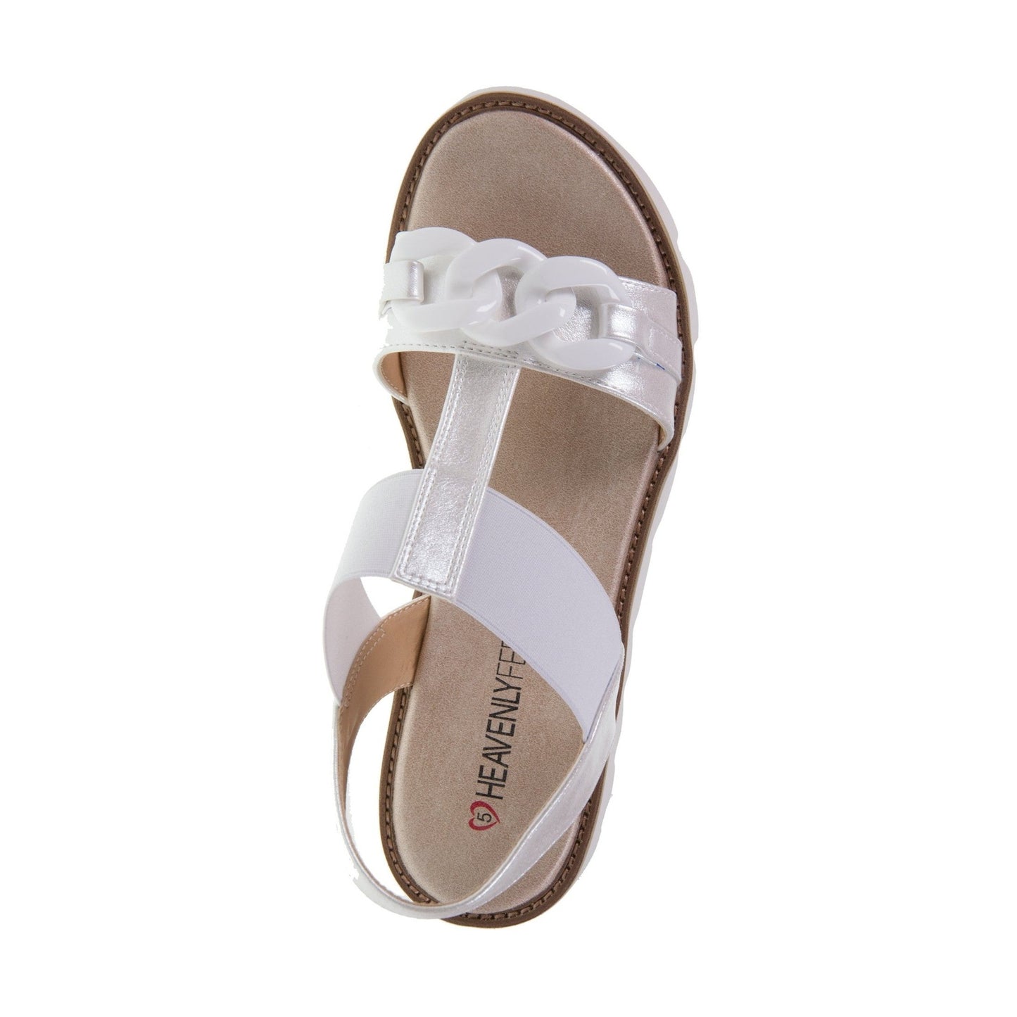 Heavenly Feet Lulu Vegan Friendly Chunky Sole Sandal WHITE