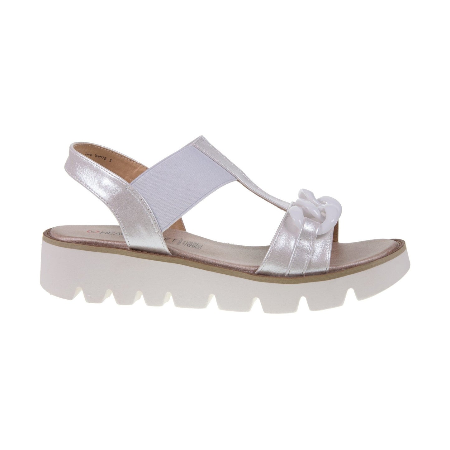 Heavenly Feet Lulu Vegan Friendly Chunky Sole Sandal WHITE