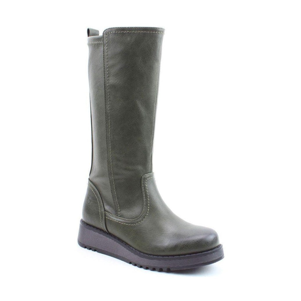 Heavenly Feet Luna Long Boot with zip KHAKI