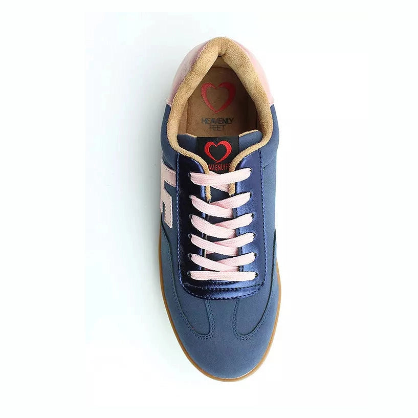 Heavenly Feet Madison NAVY MULTI Trainer Style Casual Shoe