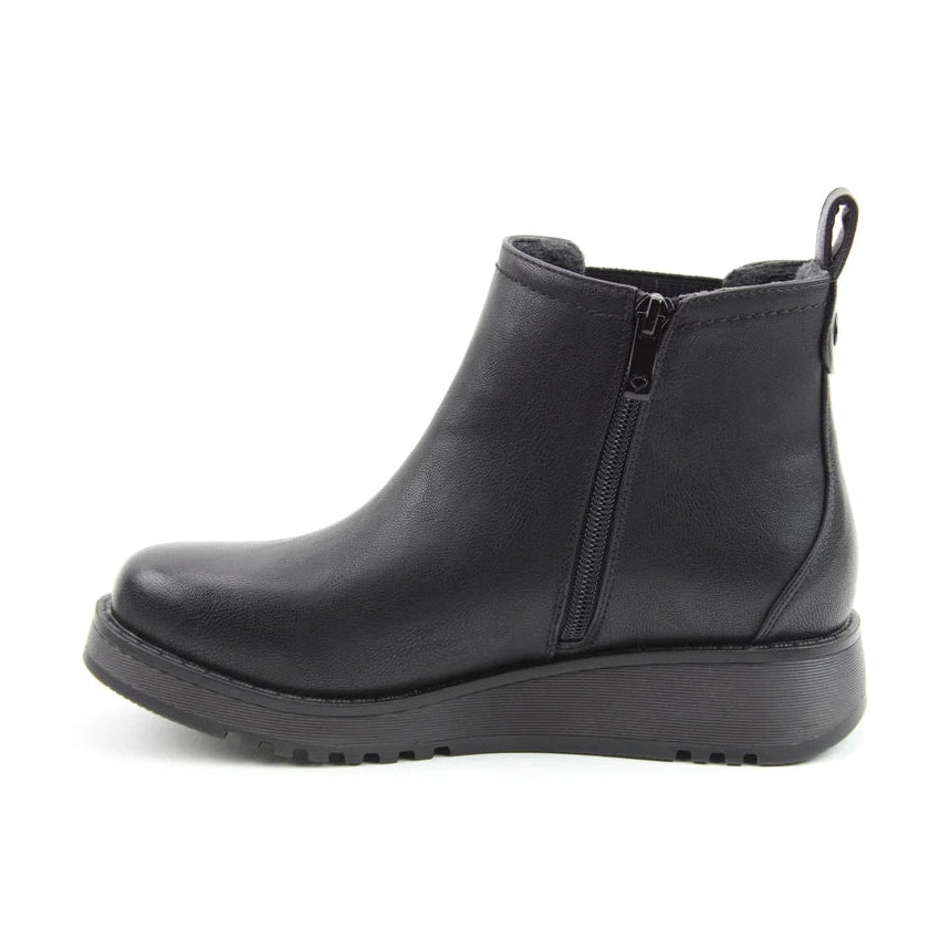 Heavenly Feet New Rolo Black Vegan Friendly Chelsea Boot with Zip