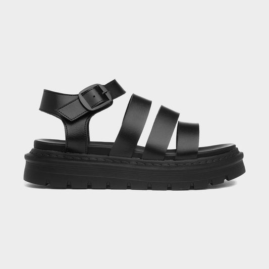 Heavenly Feet Saffron BLACK Chunky Sandal .