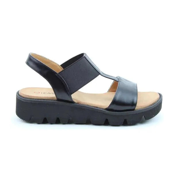 Heavenly Feet Sandal with wedge Ritz BLACK