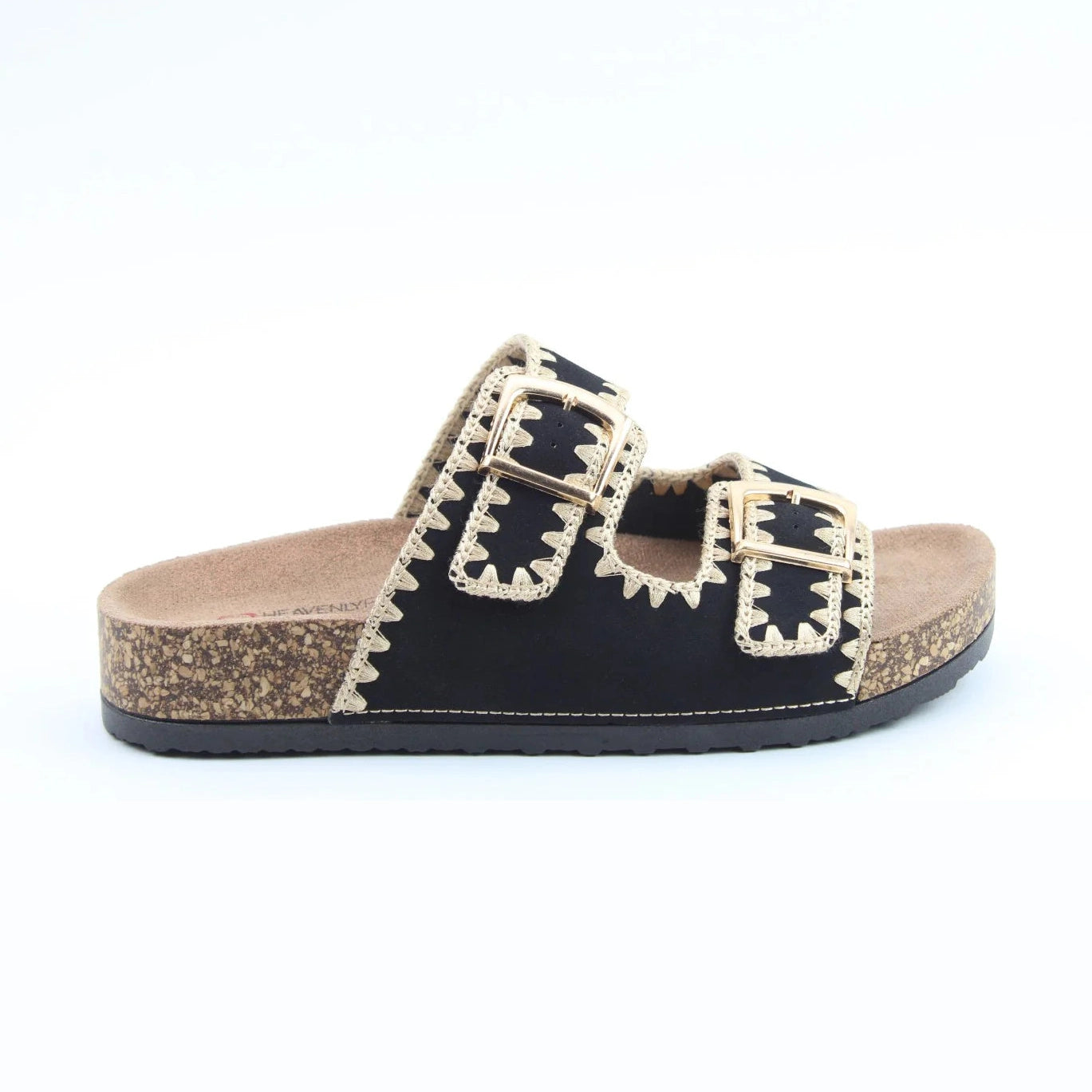 Heavenly Feet Sandy BLACK Comfort Sandal