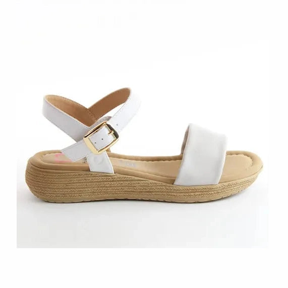 Heavenly Feet Sara WHITE Vegan Comfort Sandal
