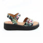 Heavenly Feet Sonja BLACK FLORAL Sandal