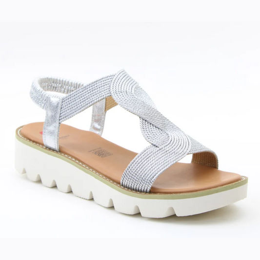 Heavenly Feet Sunrise SILVER Chunky Sole Sandal