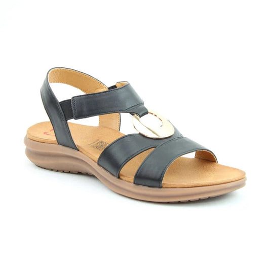 Heavenly Feet Trace BLACK Comfort Sandal