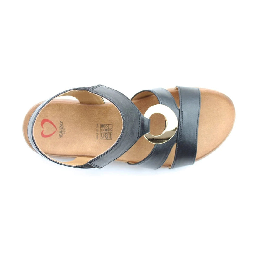 Heavenly Feet Trace BLACK Comfort Sandal