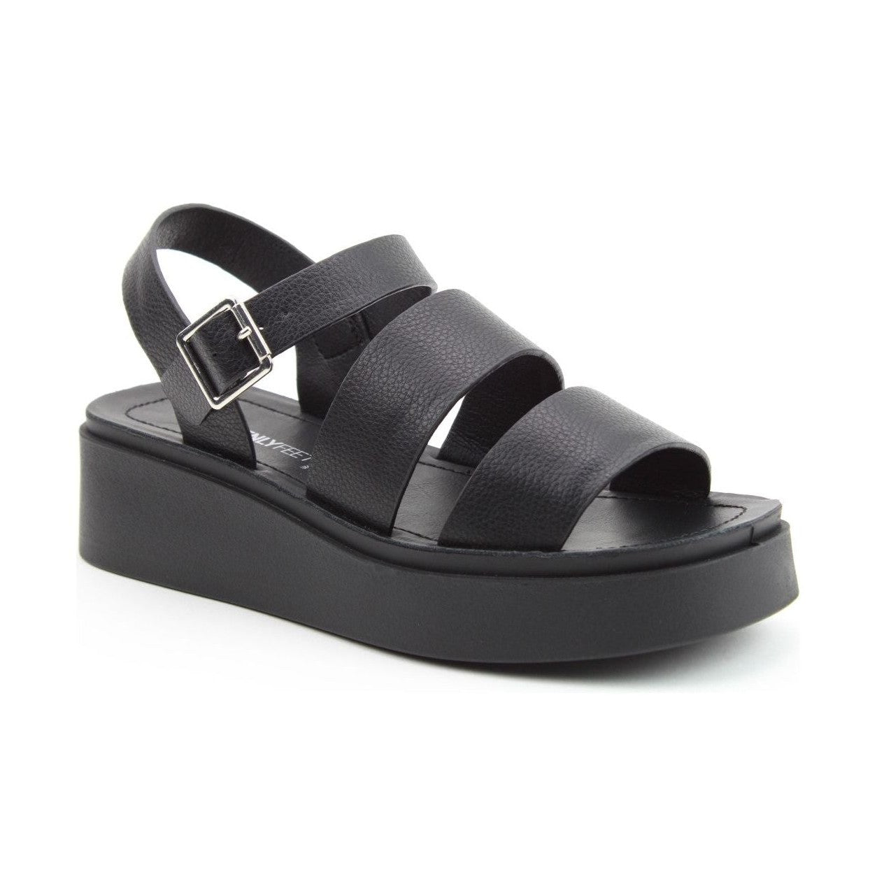 Heavenly Feet Vegan Friendly Wedge Sandal Swale BLACK