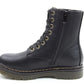 Heavenly Feet Ankle Boot with lace and zip Justina BLACK SMOOTH
