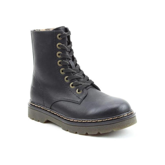Heavenly Feet Ankle Boot with lace and zip Justina BLACK SMOOTH