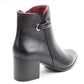 Heavenly Feet Classic Smart Ankle Boot with heel and zip Heather BLACK
