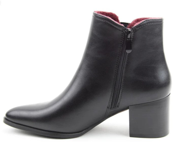 Heavenly Feet Classic Smart Ankle Boot with heel and zip Heather BLACK