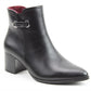 Heavenly Feet Classic Smart Ankle Boot with heel and zip Heather BLACK