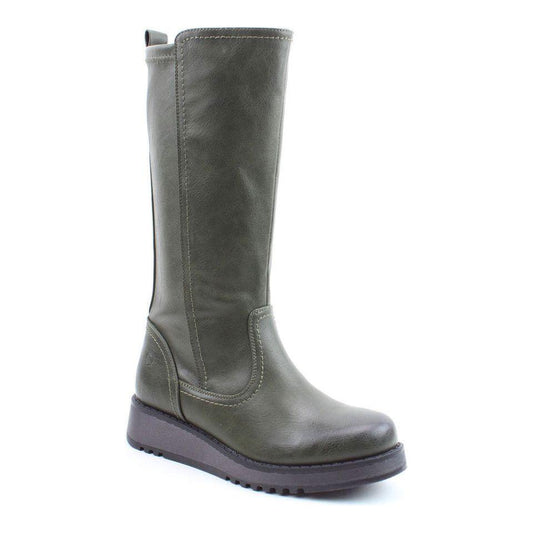 Heavenly Feet Luna Long Boot with zip KHAKI