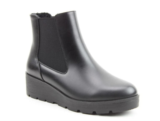 Heavenly Feet Classic Chelsea boot with zip and wedge Ottavia BLACK 